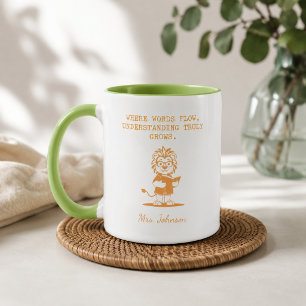 Mug Professeur d'anglais où les mots coulent et la com