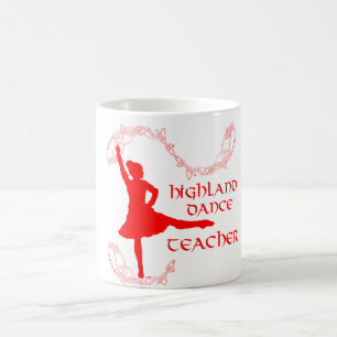 Mug Professeur de danse highland - Rouge