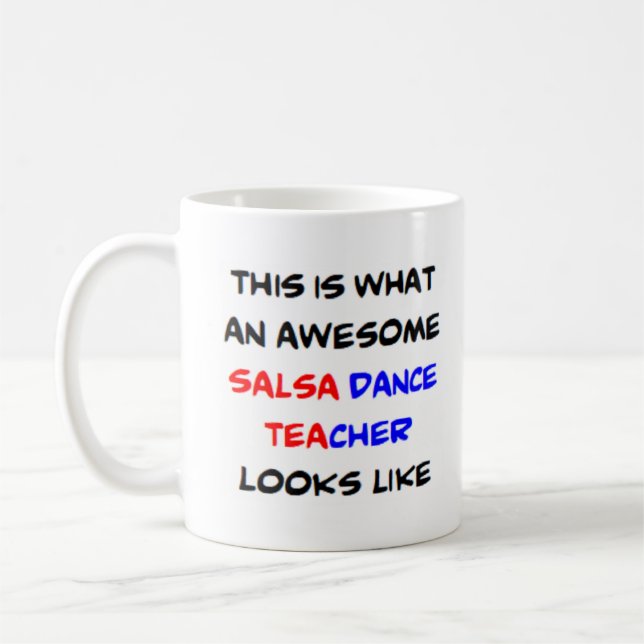 Mug professeur de danse salsa, génial (Gauche)