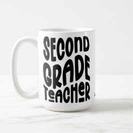Mug Professeur de deuxième année Typographie noire Des