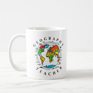 Mug Professeur de géographie avec Globe coloré