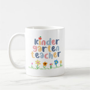 Mug Professeur de jardin d'enfants personnalisé Nom fl