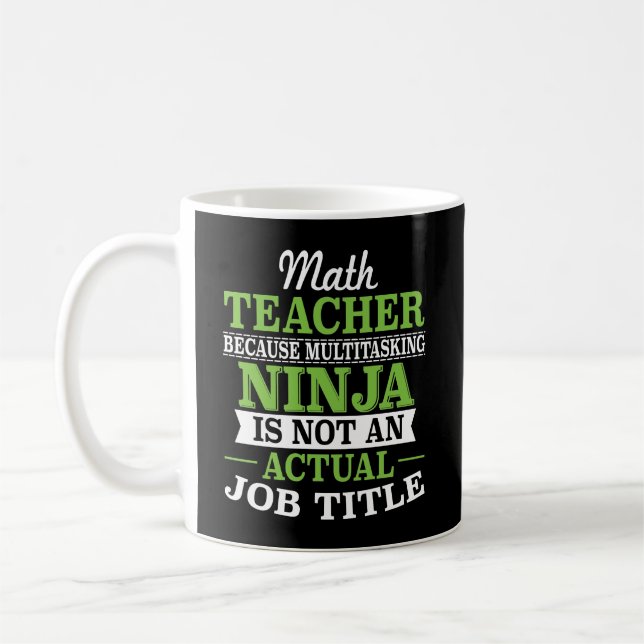 Mug Professeur de maths Ninja multitâche pas une (Gauche)