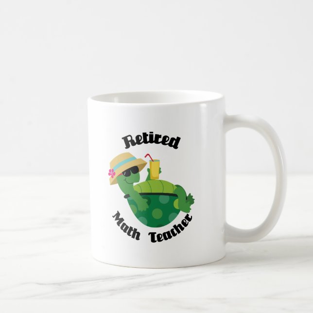 Mug Professeur de maths retraité (tortue) (Droite)