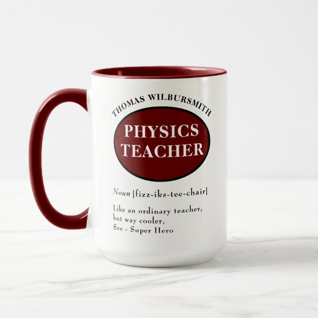 Mug Professeur de physique personnalisé (Gauche)