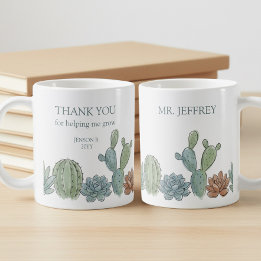 Mug Professeur de Plantes Succulentes à l'Aquarelle qu