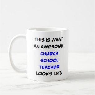 Mug professeur d'école d'église, génial