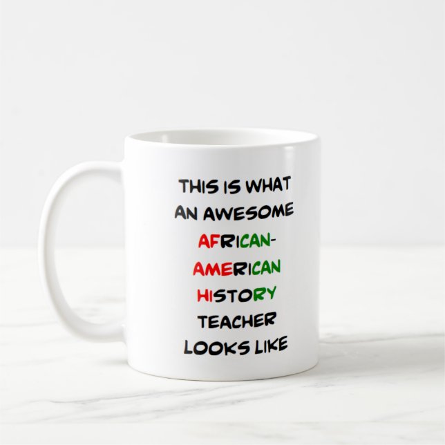 Mug professeur d'histoire afro-américaine, génial (Gauche)