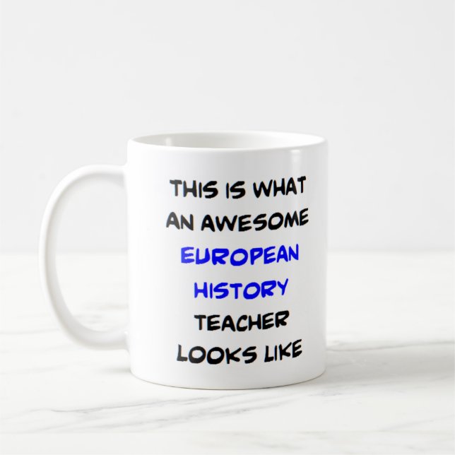 Mug professeur d'histoire européenne, génial (Gauche)