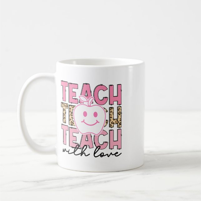 Mug Professeur léopard Appréciation Enseigner avec amo (Gauche)