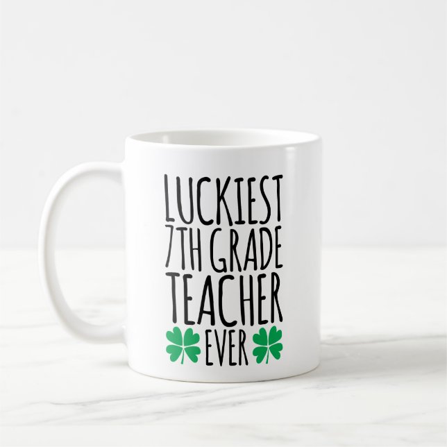 Mug Professeur Luckiest de 7e année jamais (Gauche)