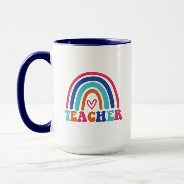 Mug Professeur Rainbow Wordart (Gauche)