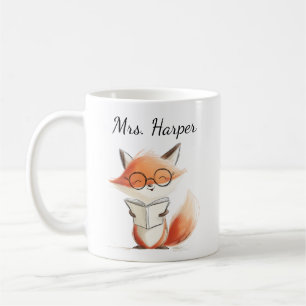Mug Professeur Renard Mignon en train de lire