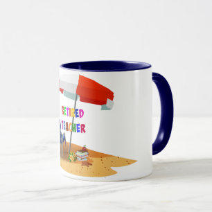 Mug Professeur Retraité, Scène De Plage,