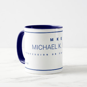 Mug Profession moderne Nom commercial Bleu