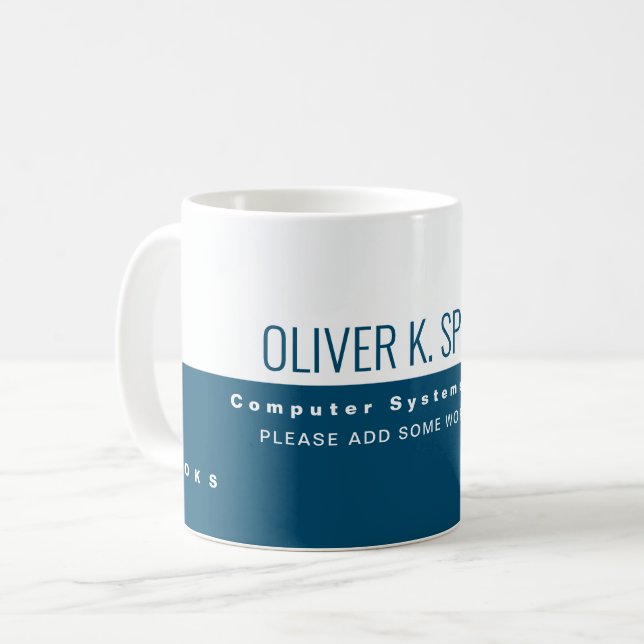 Mug profession technique demi-bleu demi-blanc (Devant gauche)