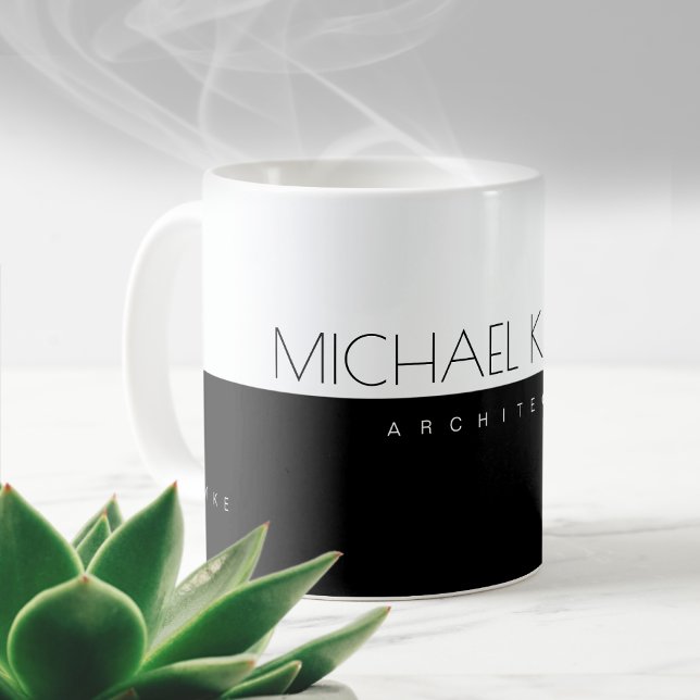 Mug Professionnel (architecte) mi-noir mi-blanc (Créateur téléchargé)
