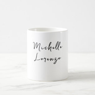 Mug Professionnel Moderne Simple Nom simple Noir Blanc