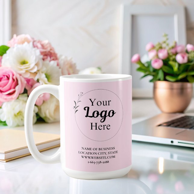 Mug Professionnel personnalisé Logo promotionnel rose  (Créateur téléchargé)