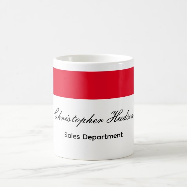 Mug Professionnel Simple Rouge Blanc (Centre)