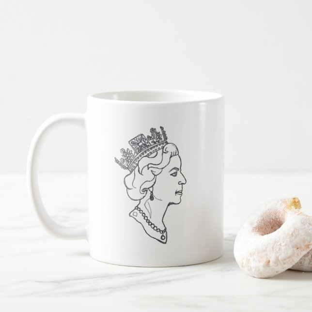 Mug Profil de la reine Elizabeth (Avec donut)