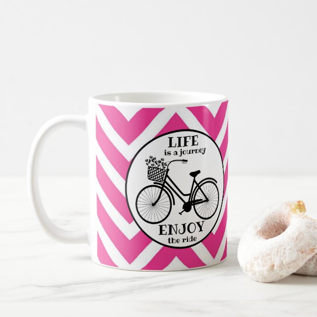 Mug Profitez De La Promenade | Vélo Avec Fleurs Motiva (Avec donut)