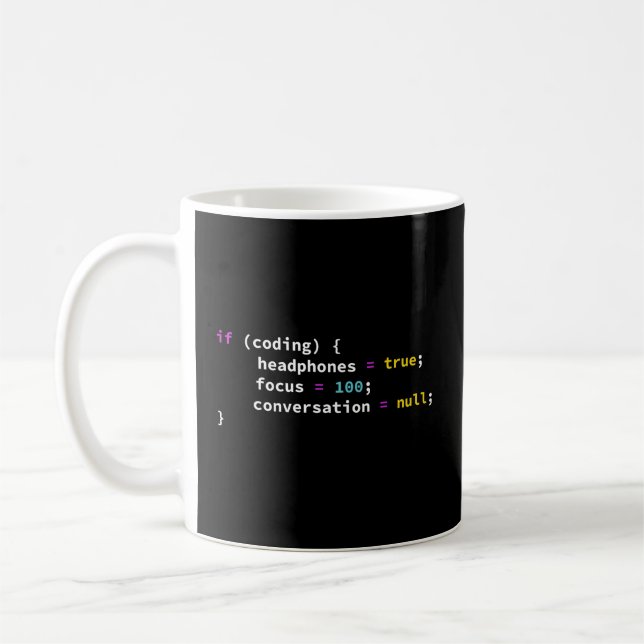 Mug Programmation Plaisanterie Si Coder Casque Program (Gauche)