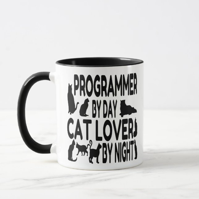 Mug Programmeur Amoureux des chats (Gauche)
