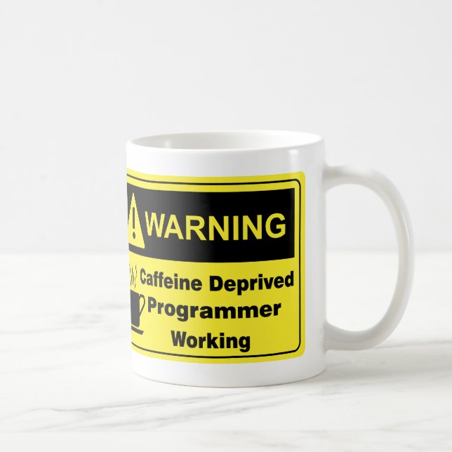 Mug Programmeur d'avertissement de caféine (Droite)