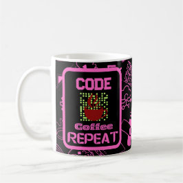 Mug programmeur informaticien codage tech rose