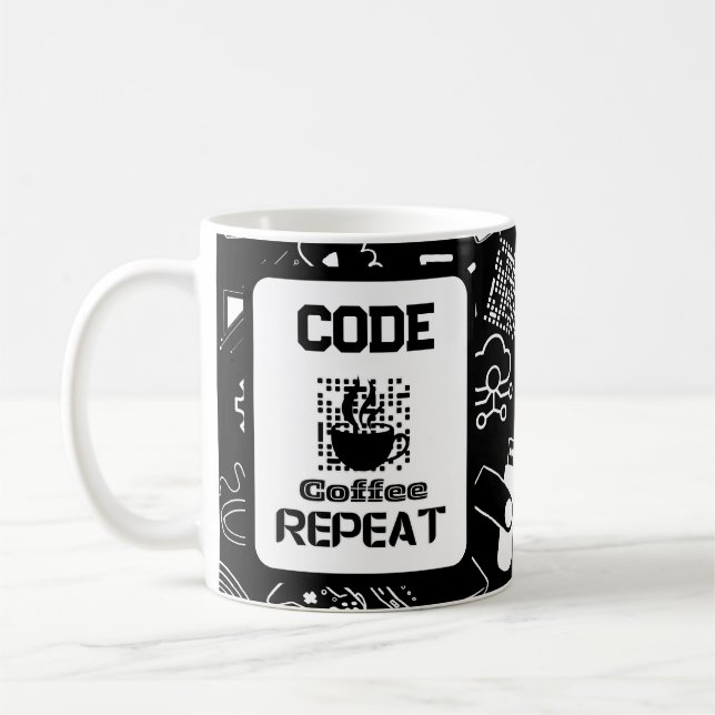 Mug programmeur informaticien codage technologie noir (Gauche)