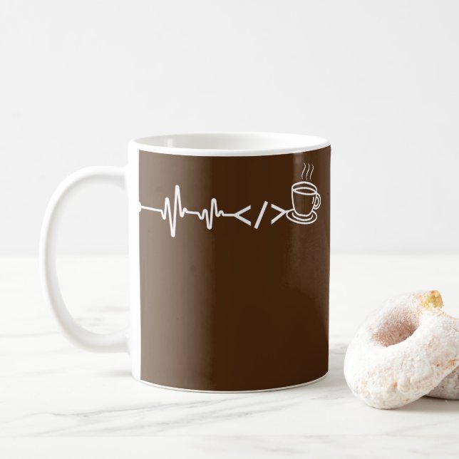 Mug Programmeur informatique Développeur logiciel Hear (Avec donut)