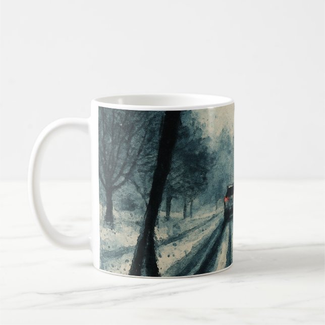 Mug Promenade d'hiver à travers la neige - Vue pare-br (Gauche)