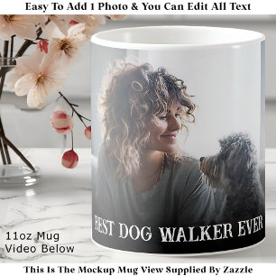 Mug Promenadeur de chien personnalisé en gras une phot