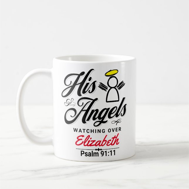 MUG PROMESSE D'ANGE PERSONNALISÉE - PSALM 91:11 (Gauche)
