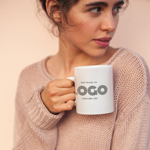 Mug Promo du logo rectangulaire moderne noir