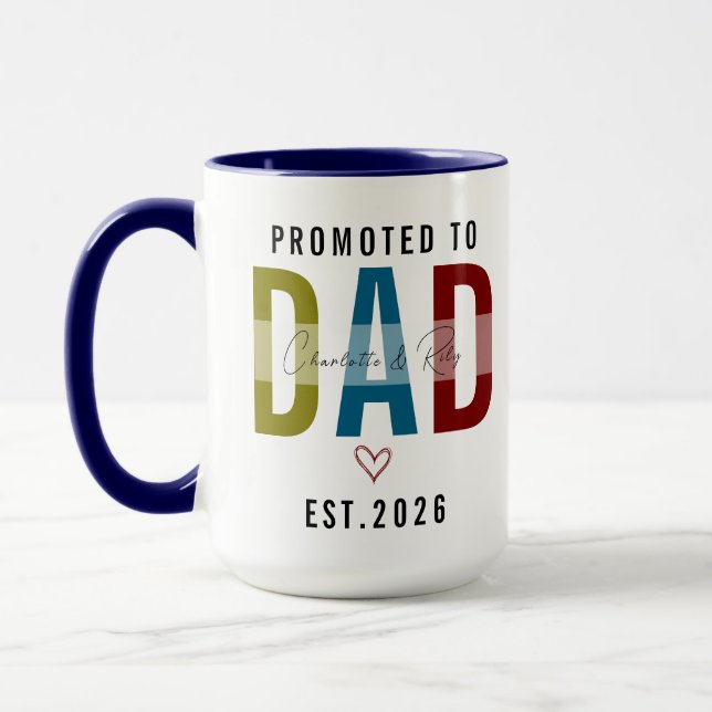 Mug Promoted to Dad | Personalized First Father’s Day (Gauche)