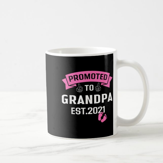 Mug Promoted To Grandpa Est 2021 Funny New Grandfather (Droite)