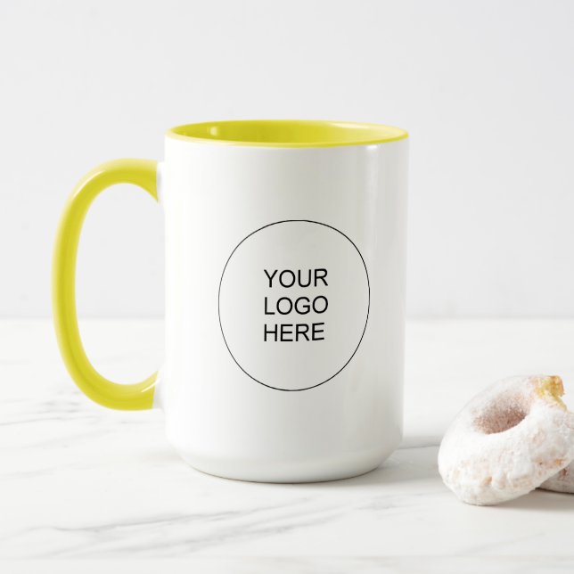 Mug Promotional Brand Upload Your Own Business Logo (Avec donut)