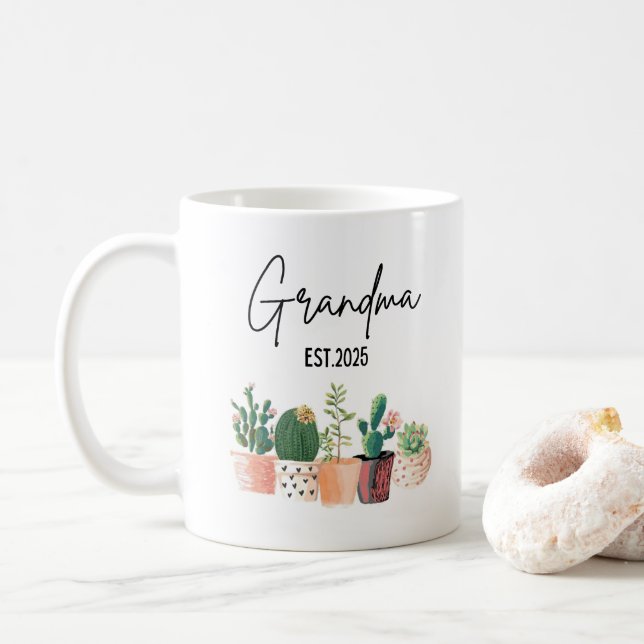 Mug Promu À Grandma Est 2025 Plantes Mimi Gigi Gaga (Avec donut)