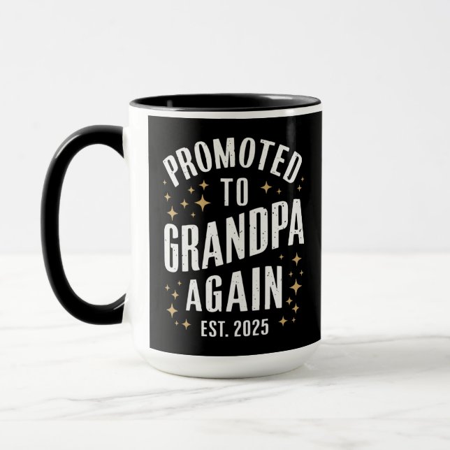 Mug Promu à nouveau grand-père 2025 Bientôt grand-père (Gauche)