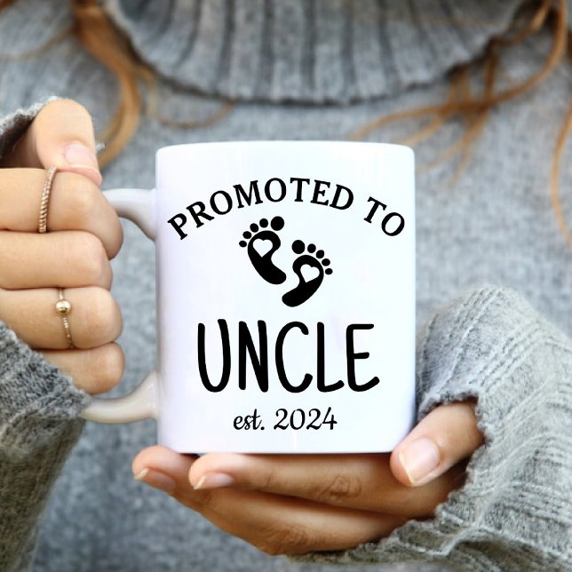 Mug Promu à oncle / Premier oncle script Coffee (Promoted to Uncle / First Time Uncle script Coffee Mug)