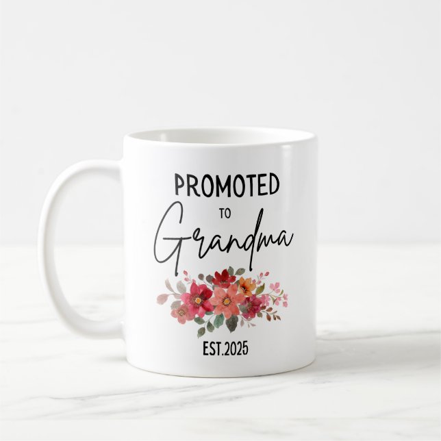 Mug Promu Aux Grand-Parents Est 2025 Grand-Mère (Gauche)