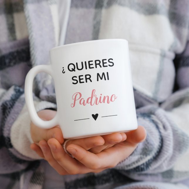 Mug Proposition du parrain rose Quieres Ser Mi Padrino (Créateur téléchargé)