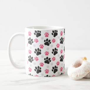 Mug Propriétaire de chien Empreinte de patte rose noi