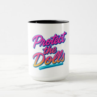 Mug Protect the Dolls Neon Retro Art