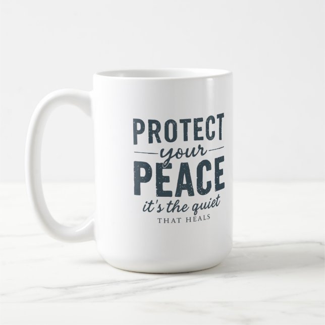Mug Protect Your Peace: Quiet Healing Typography (Gauche)
