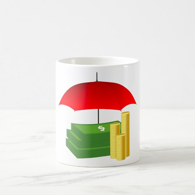 Mug Protection de la sécurité financière avec paraplui (Créateur téléchargé)