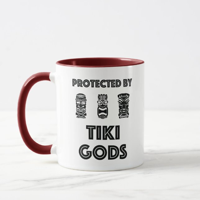 Mug Protégé par tropical drôle de dieux de Tiki (Gauche)