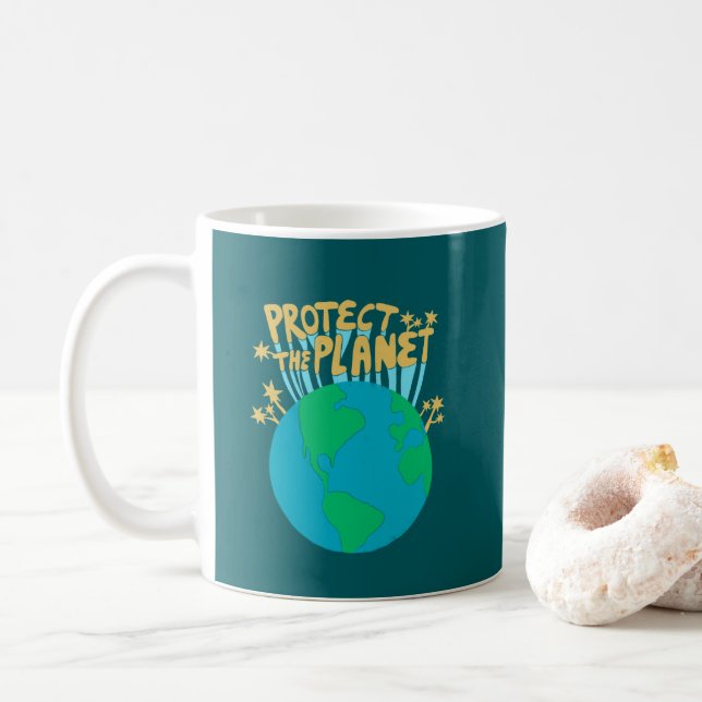 Mug PROTÉGER LA PLANÈTE SAVE EARTH Eco Green (Avec donut)